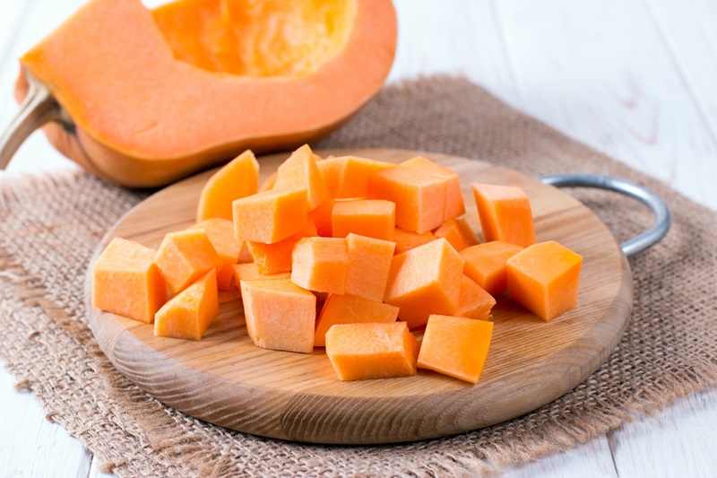 Cubes of pumpkin for fall recipes