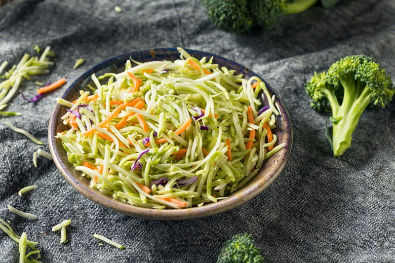 Colorful Broccoli Slaw is one of the easiest 5-minute healthy side dishes