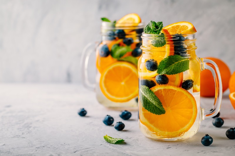 Orange Basil Turmeric Water