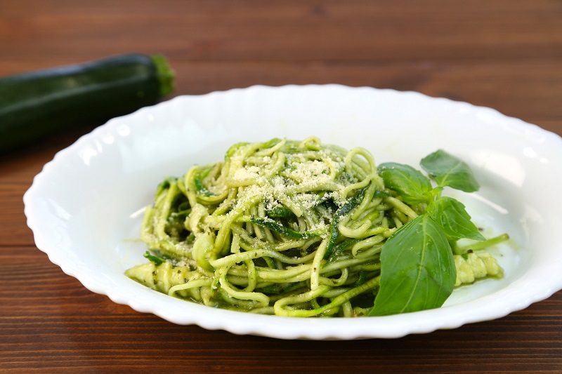 Homemade Pesto over zoodles