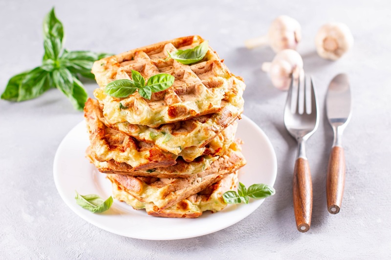 savory spinach waffles