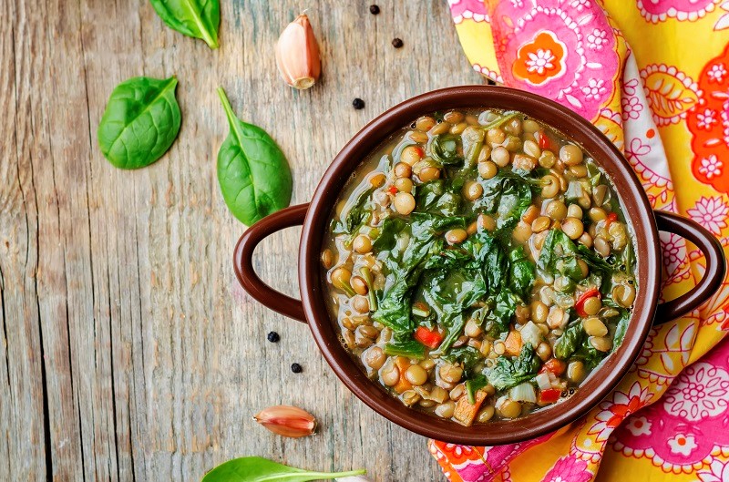 spinach lentil soup